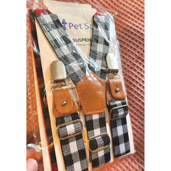 NWT Dog Diaper Suspenders Pet Soft Brand Plaid Size Medium - Picture 4 of 6
